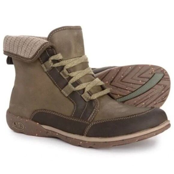 Chaco Women Ivy Brown Leather Wool Performance Barbary Ankle Boots, Size 9.5 - Picture 1 of 11